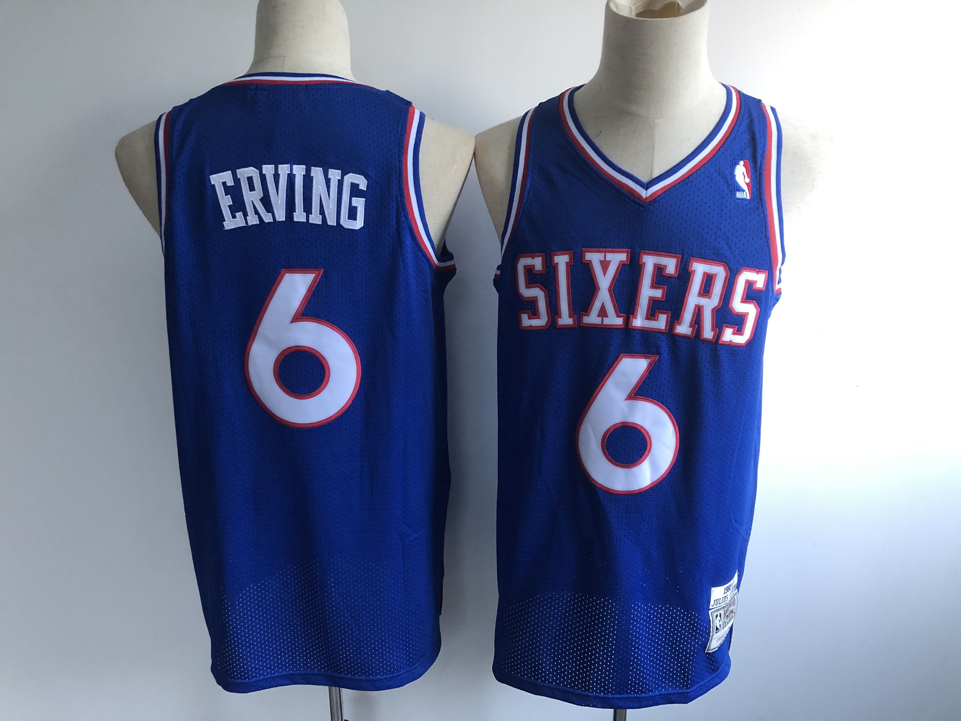 New 2020 Men Philadelphia 76ers #6 Erving Blue Adidas NBA new Jersey